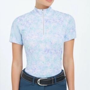 Rj classics horseback Women's Short Sleeve Top - Blue and White